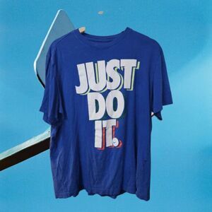 Nike Just Do It T-Shirt Blue‎ Size L  (B94)